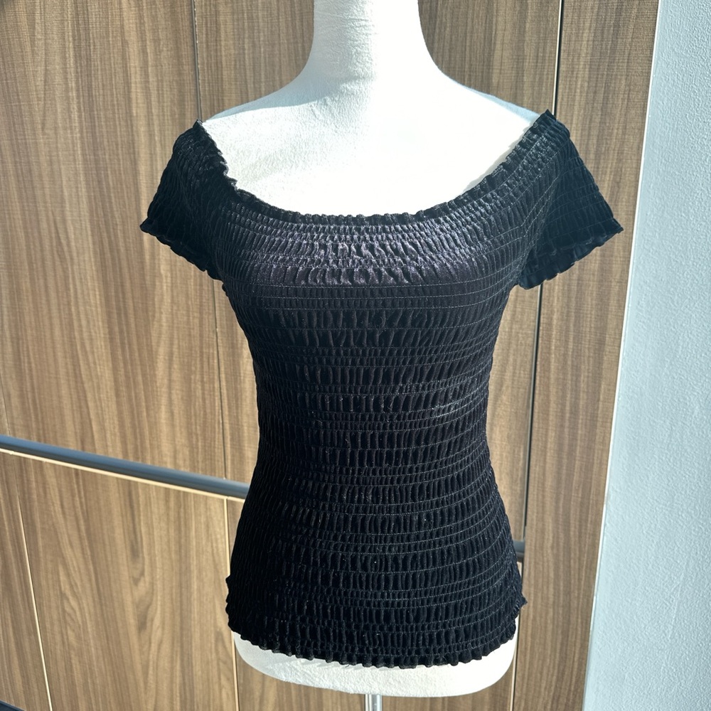 Vintage black velvet top